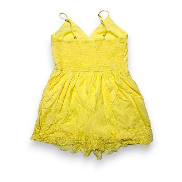Japna Yellow Eyelet Embroidered Romper SIze Small - Picture 6 of 7